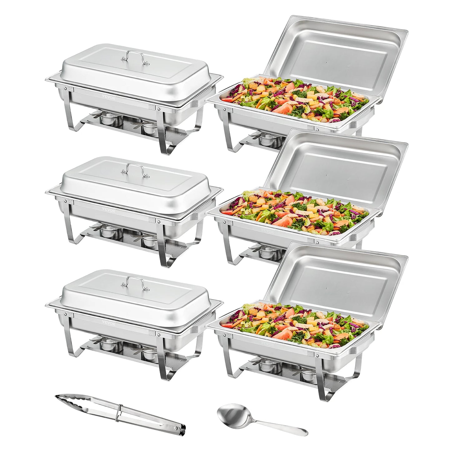 SucceBuy Rectangle Chafing Dish Buffet Warmer Server Set Of 2 4 6 Packs