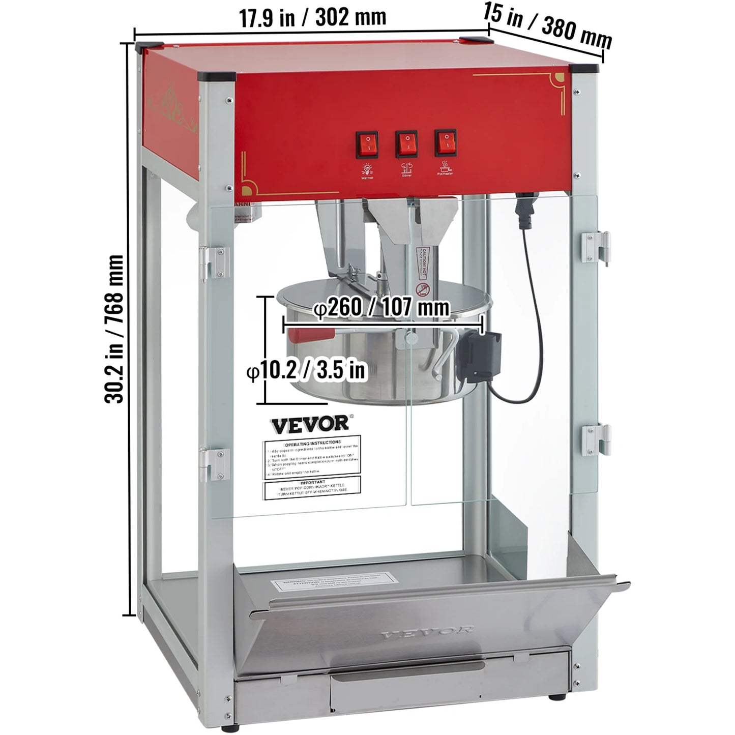 SucceBuy Electric Countertop Popcorn Maker Commercial Popper