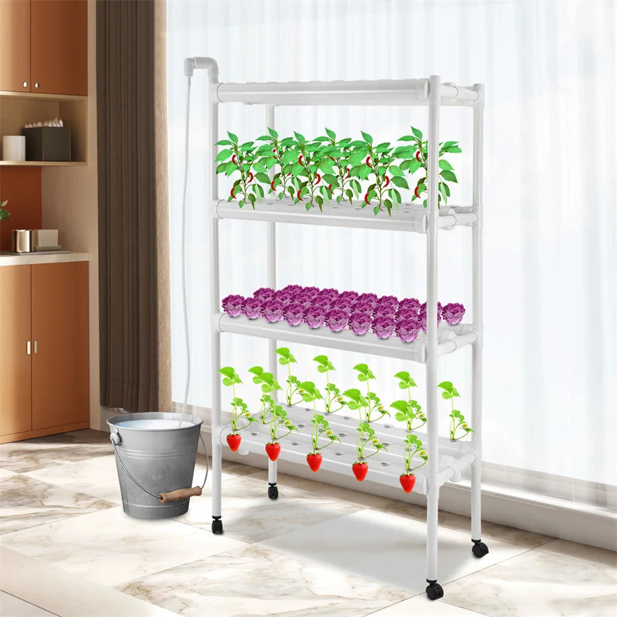 4 Tier Hydroponic Grow Kit With 108 Plant Sites