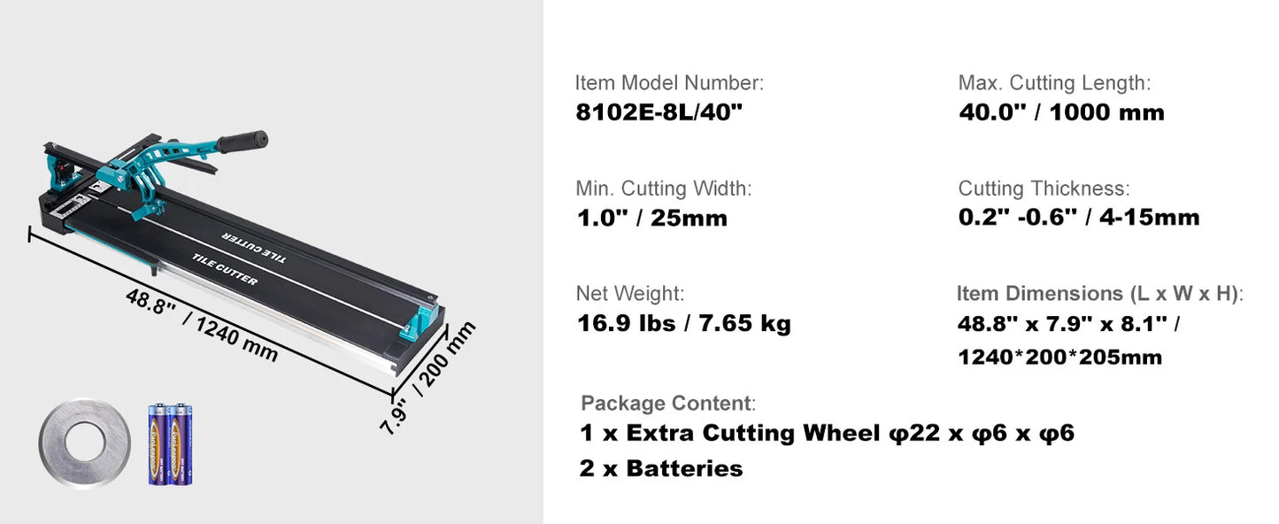 SucceBuy Manual Tile Cutter With Laser Positioning Rails