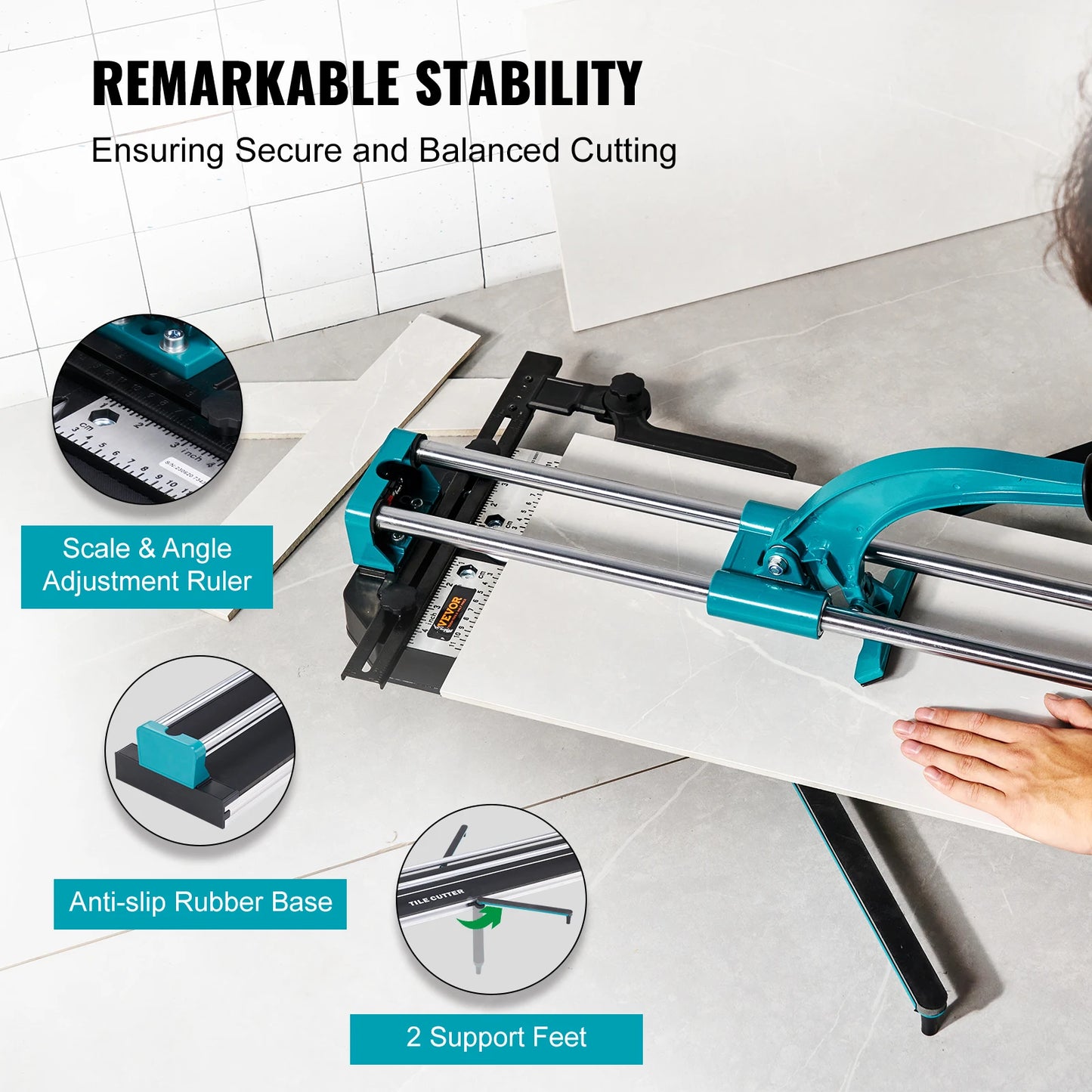SucceBuy Manual Tile Cutter With Laser Positioning Rails