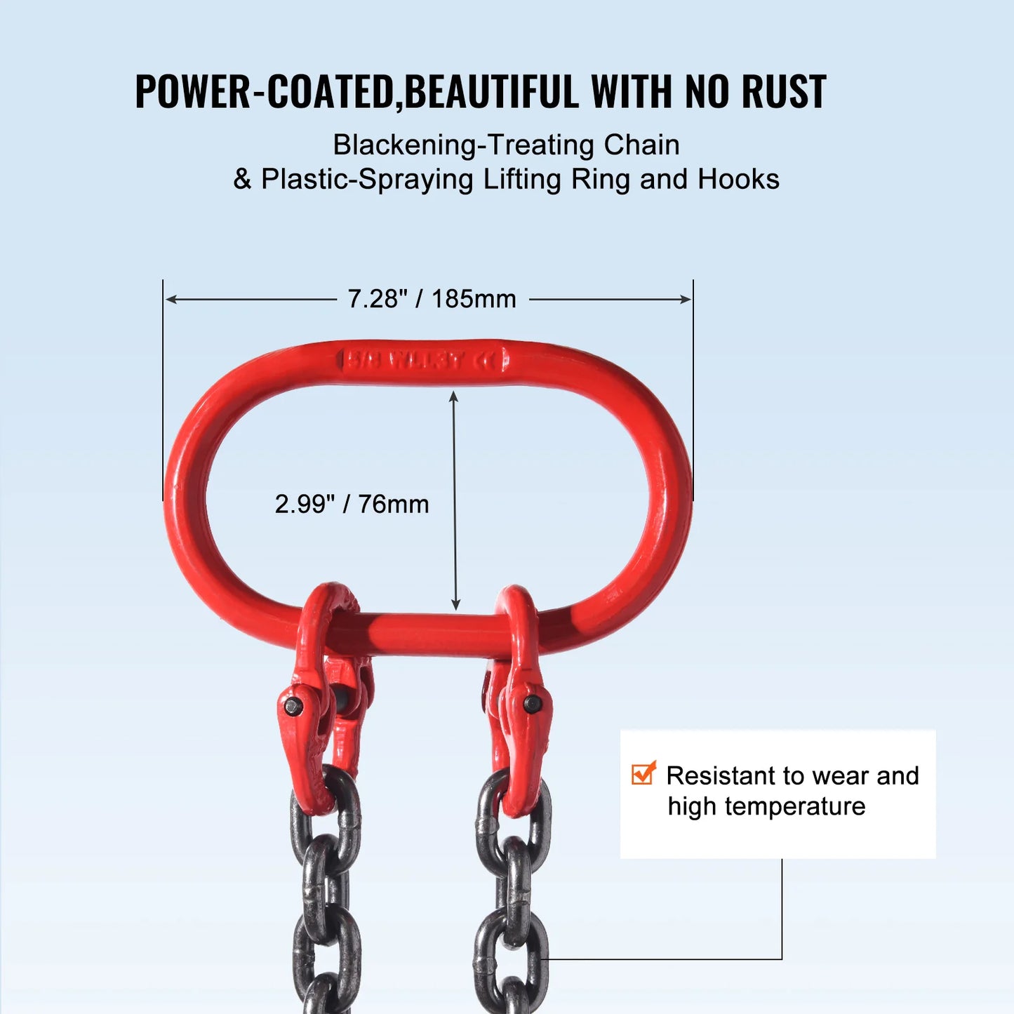 SucceBuy 3 Ton Chain Sling G80 2 Leg Grab Hook Heavy Duty Lifting