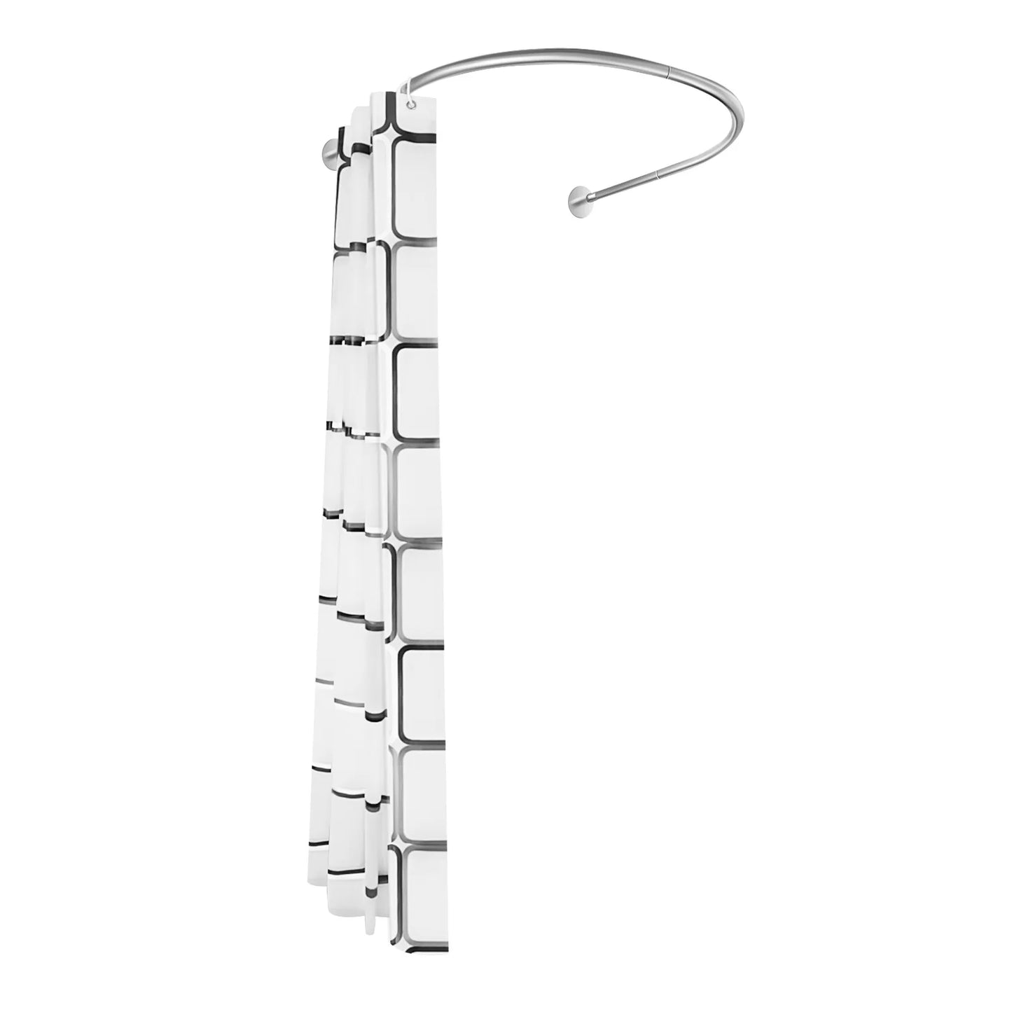 No Drilling L Shape Shower Curtain Rod Curtain Stainless Steel