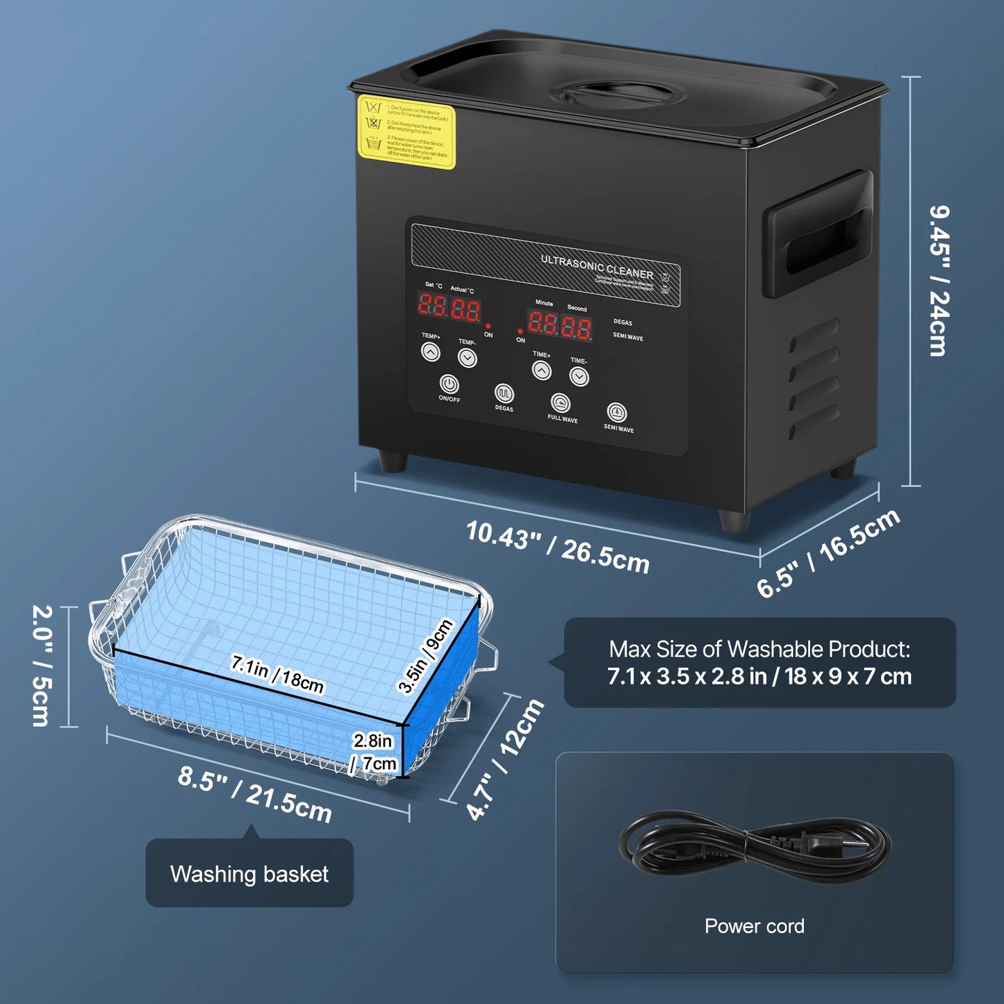 SucceBuy Ultrasonic Cleaner For Dishes And Home Appliances With Timer
