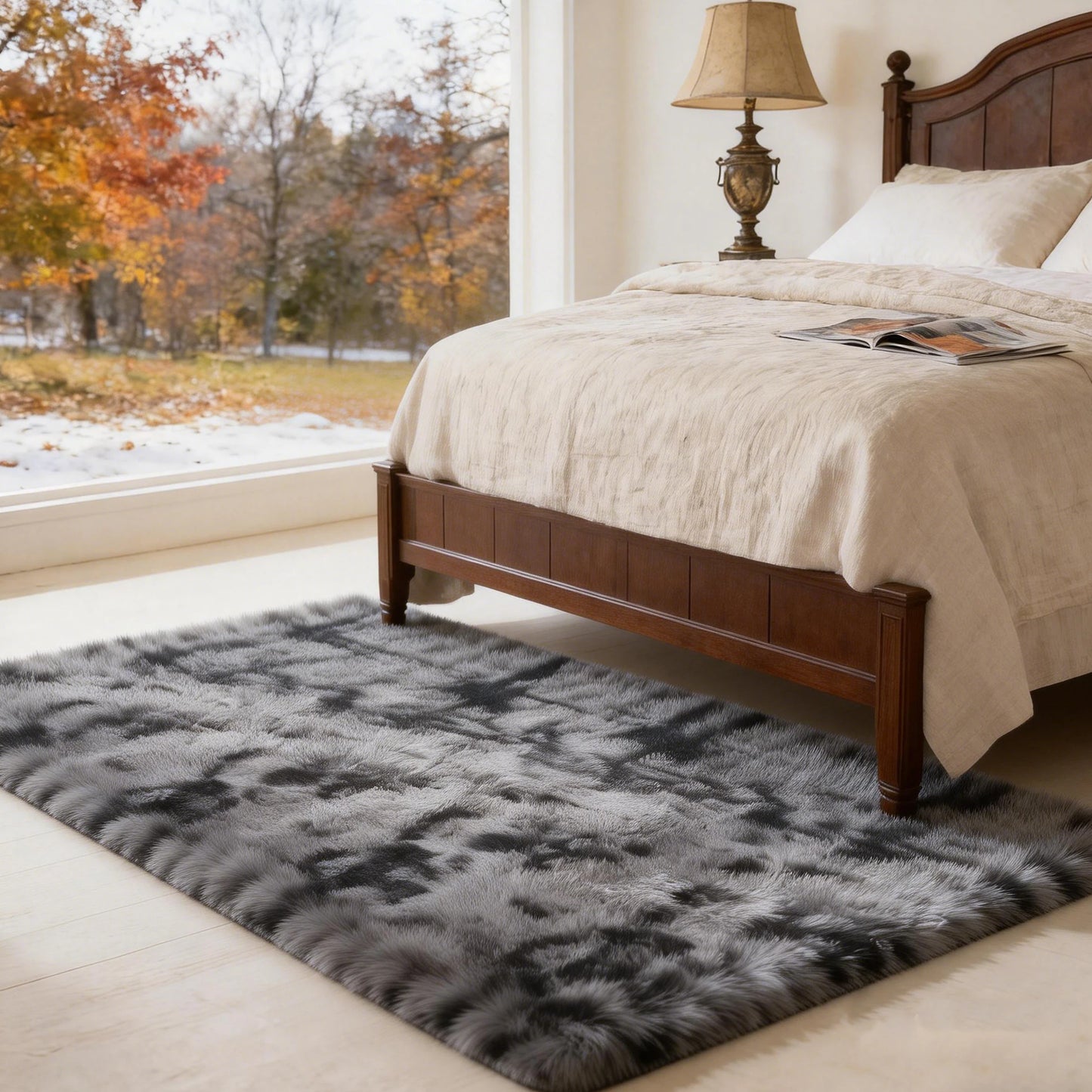 Ultra Soft Shag Area Rug For Living Room And Bedroom