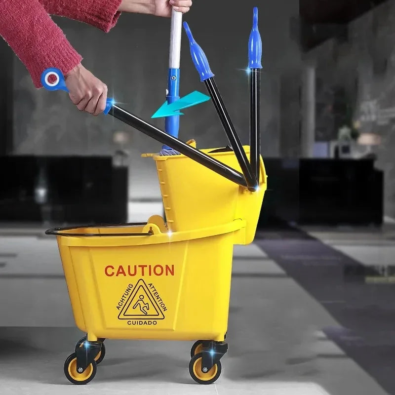 Sanitary Cleaning Kit Mop Bucket Cart With Industrial Cleaning Mop