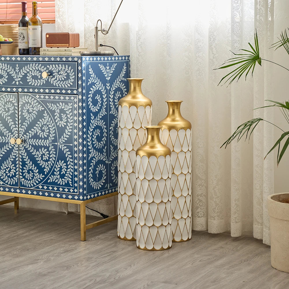 Twister.CK Floor Metal Vase Set Modern Home Decor Collection
