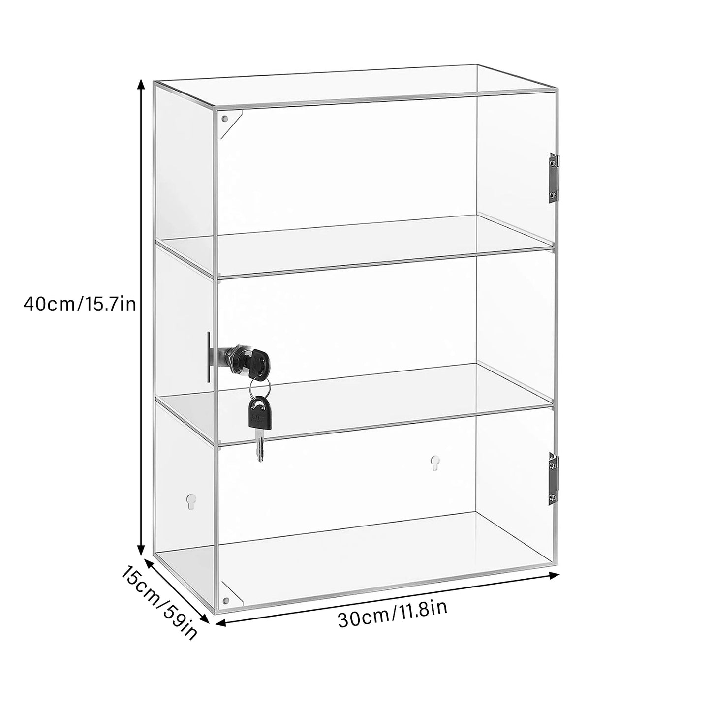 Acrylic Display Case for Collectibles Three-Tier Safe Showcase with Lock