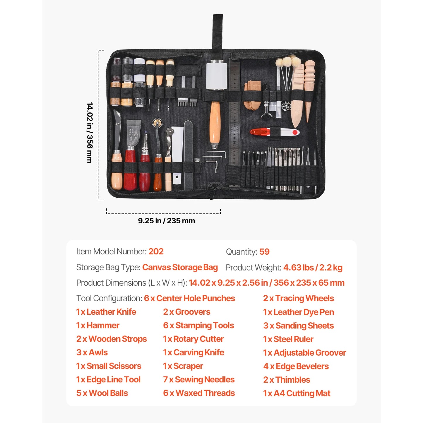 SucceBuy Leather Working Tools Kit 92 Piece Set Pro