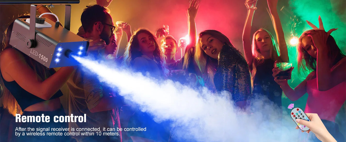 U'King 1500W Smoke Machine With 6 RGB LEDs And Remote Control