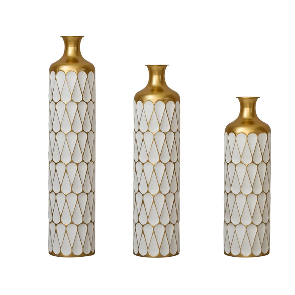 TWISTER.CK Floor Metal Vase Set Modern Drop Shaped Standing Vases