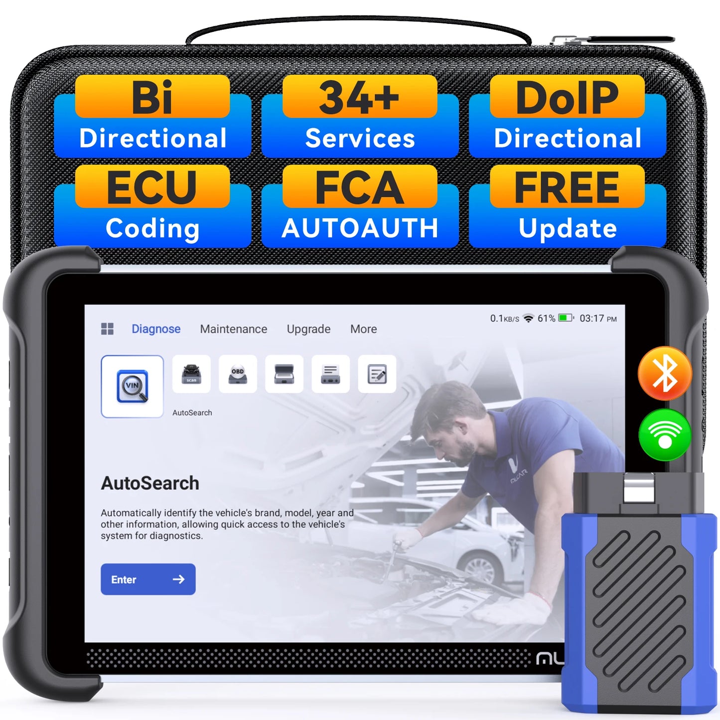 MUCAR 892BT AI Key Programming Diagnostic Tool OBD2 Scanner CAN FD DOIP