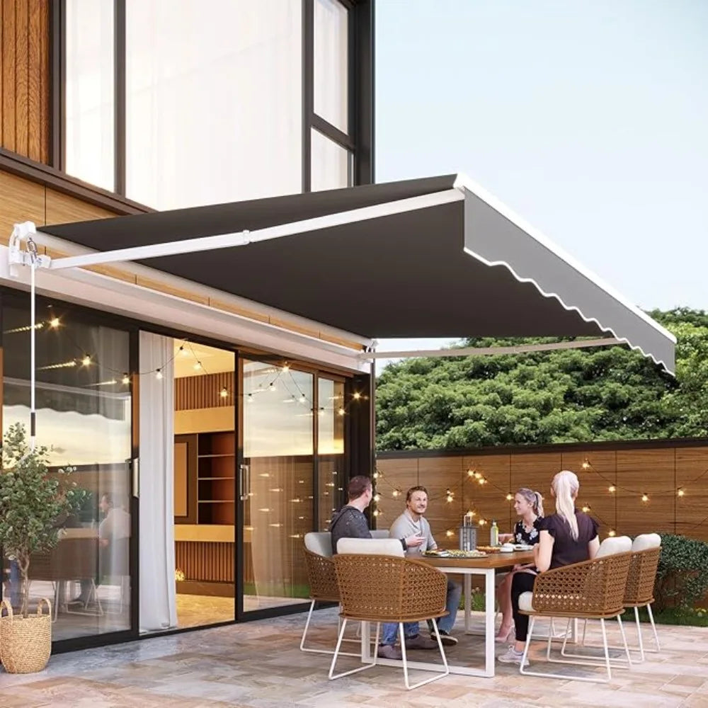 Manual Retractable Awning For Patio Sun Shade Shelter