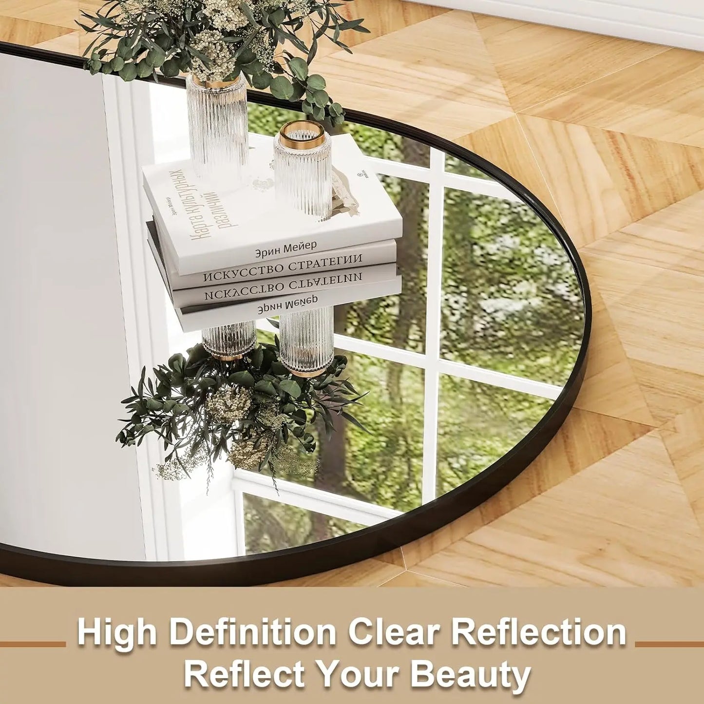 HARRITPURE Aluminum Frame Floor Mirror Modern Minimalist Living Room