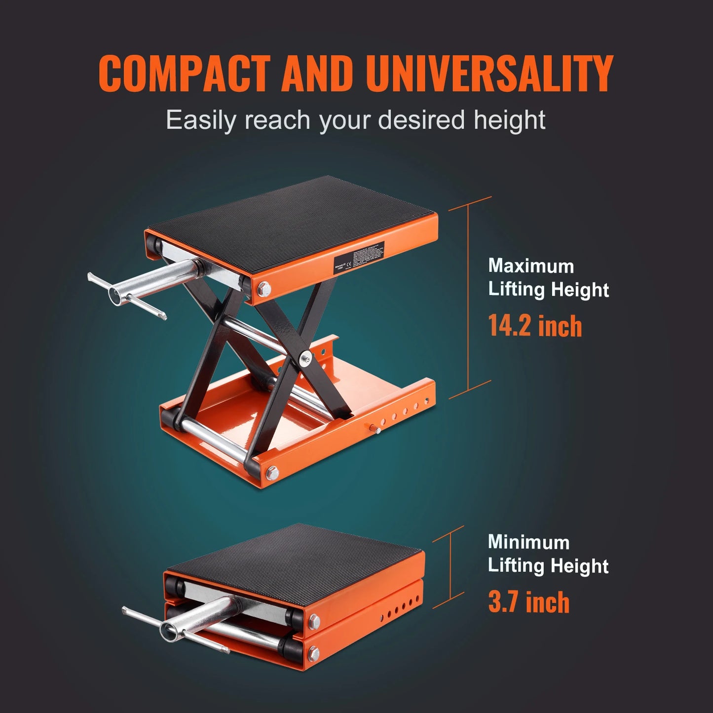 SucceBuy 1100 Lbs Motorcycle Lift Scissor Jack With Wide Deck