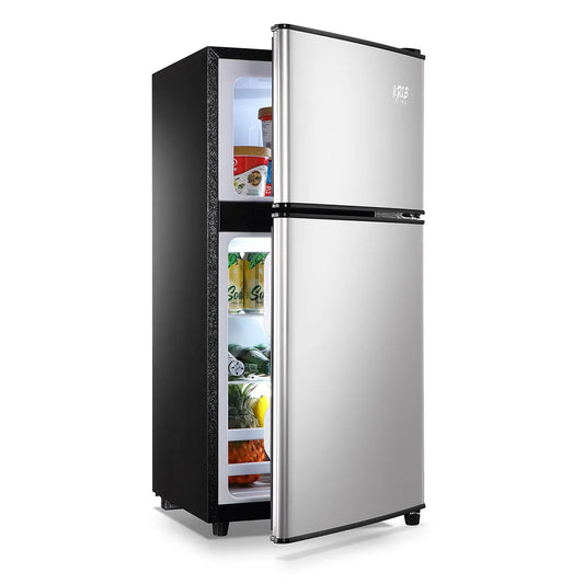 Krib Bling Mini Fridge With Freezer Energy Efficient Dual Doors