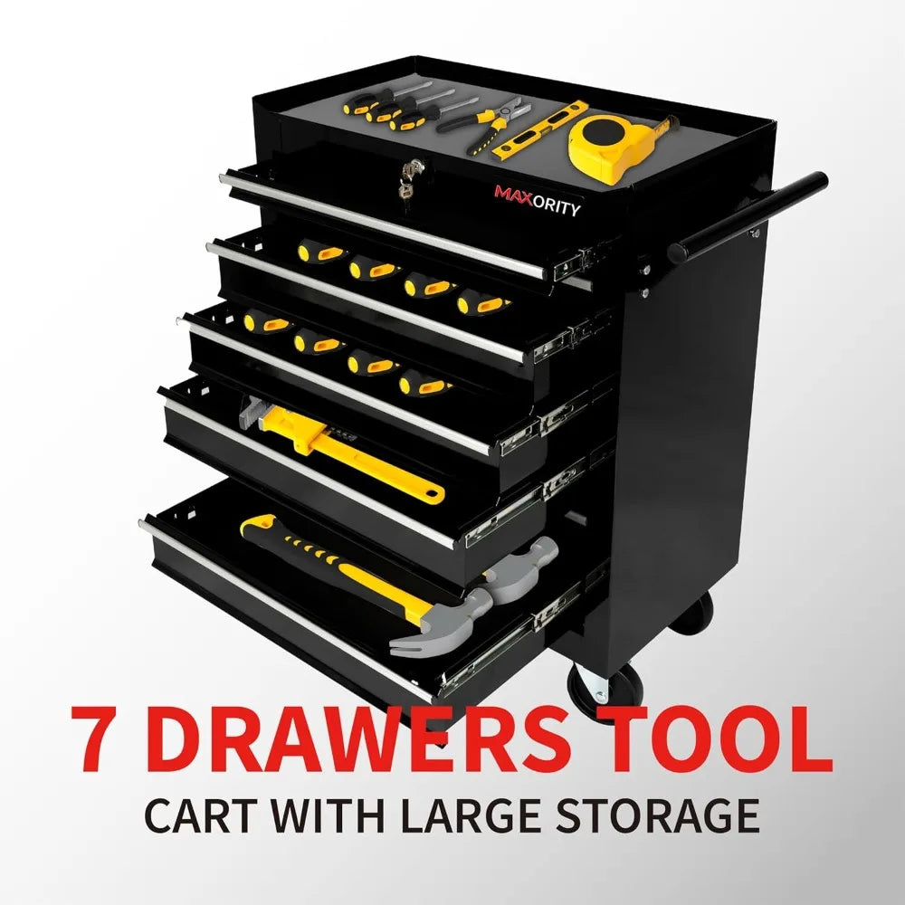 Heavy-Duty 7-Drawer Rolling Tool Chest Cabinet With Lock Mobile Cart