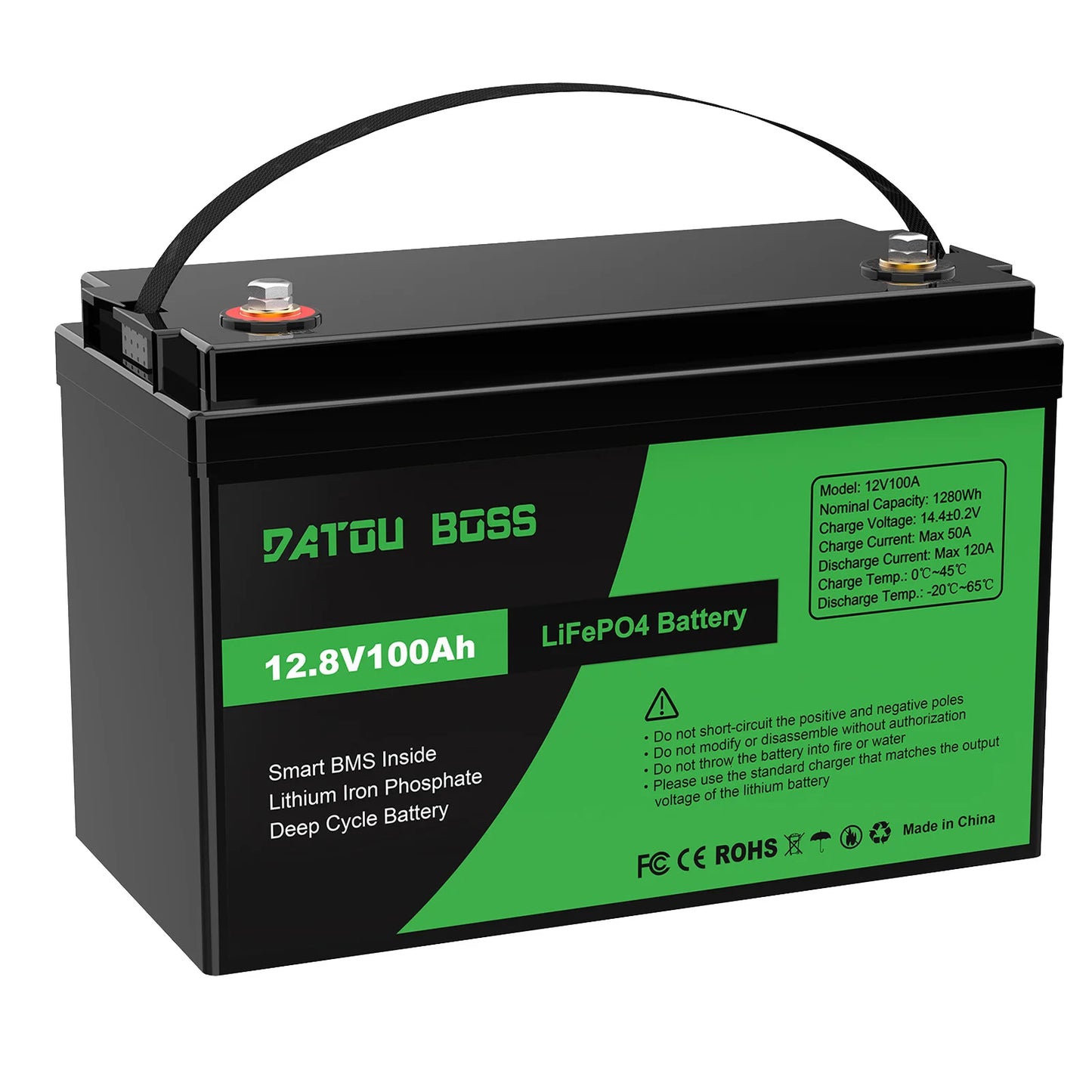 DATOUBOSS MFUZOP 12V 100Ah LiFePO4 Battery With BMS