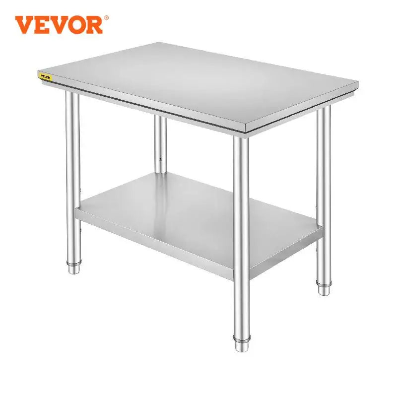 VEVOR Commercial Stainless Steel Kitchen Work Bench With Undershelf