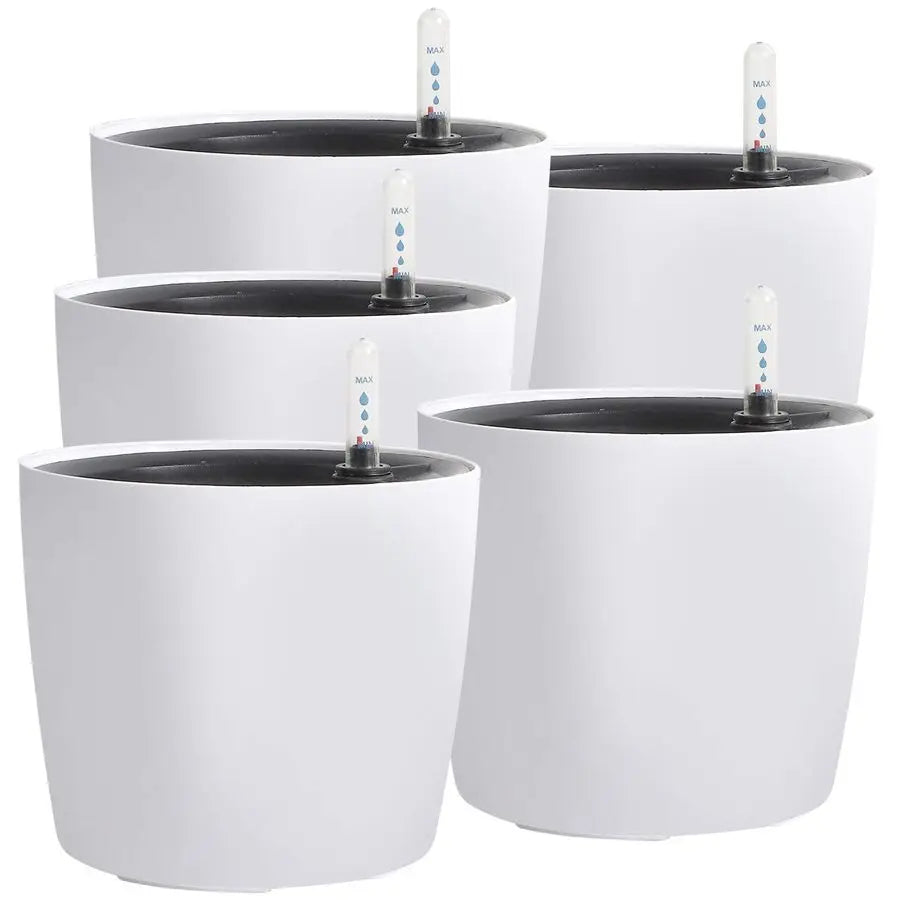 Self Watering Flower Pot Set With Water Level Indicator