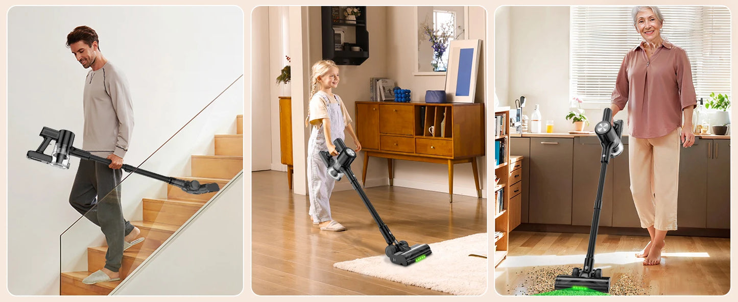 SUXIANGVAC Cordless Vacuum Cleaner 55 KPa 55 Minute Runtime Self Standing