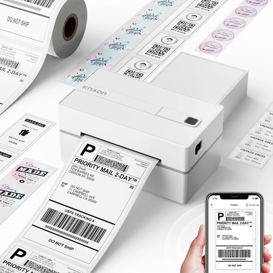 Knaon Thermal Label Printer for Shipping Labels Android iPhone Windows