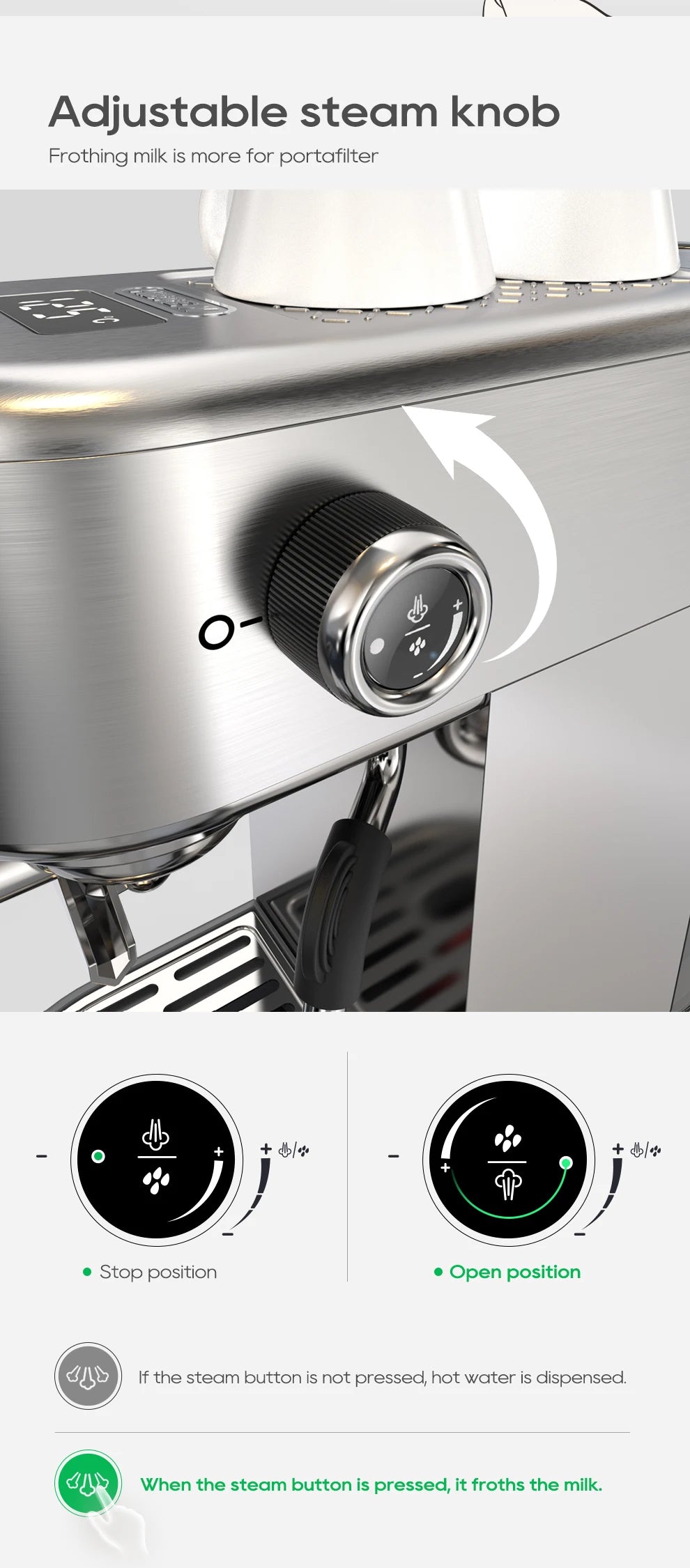 HiBREW H10B 20 Bar Semi Automatic Espresso Machine With Adjustable Temperature