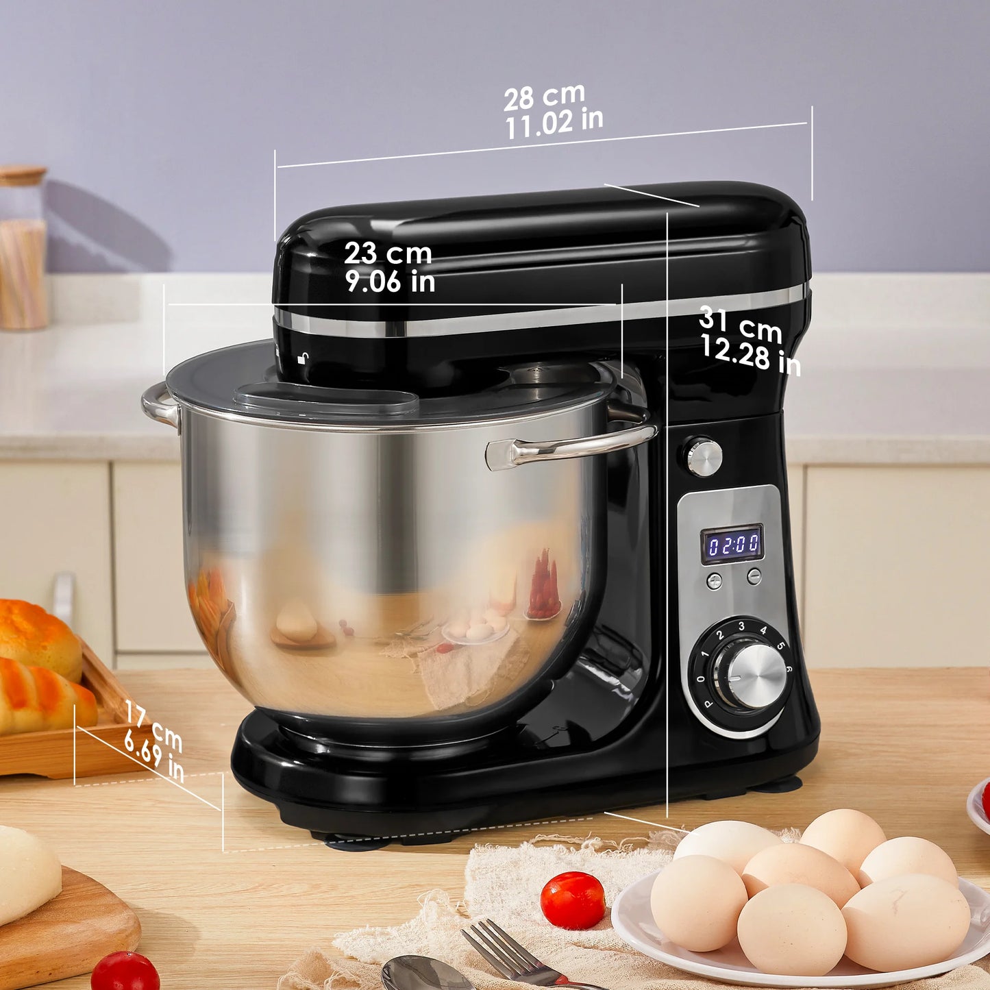 Biolomix BM601 Stand Mixer With 1200W Motor And 6 Speed