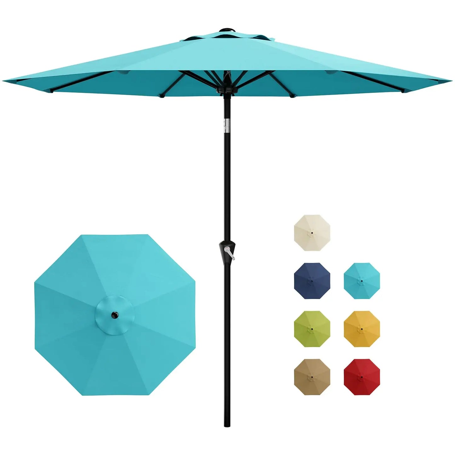 HiMISS Crank Tilt Outdoor Patio Umbrella With UV Protection Waterproof
