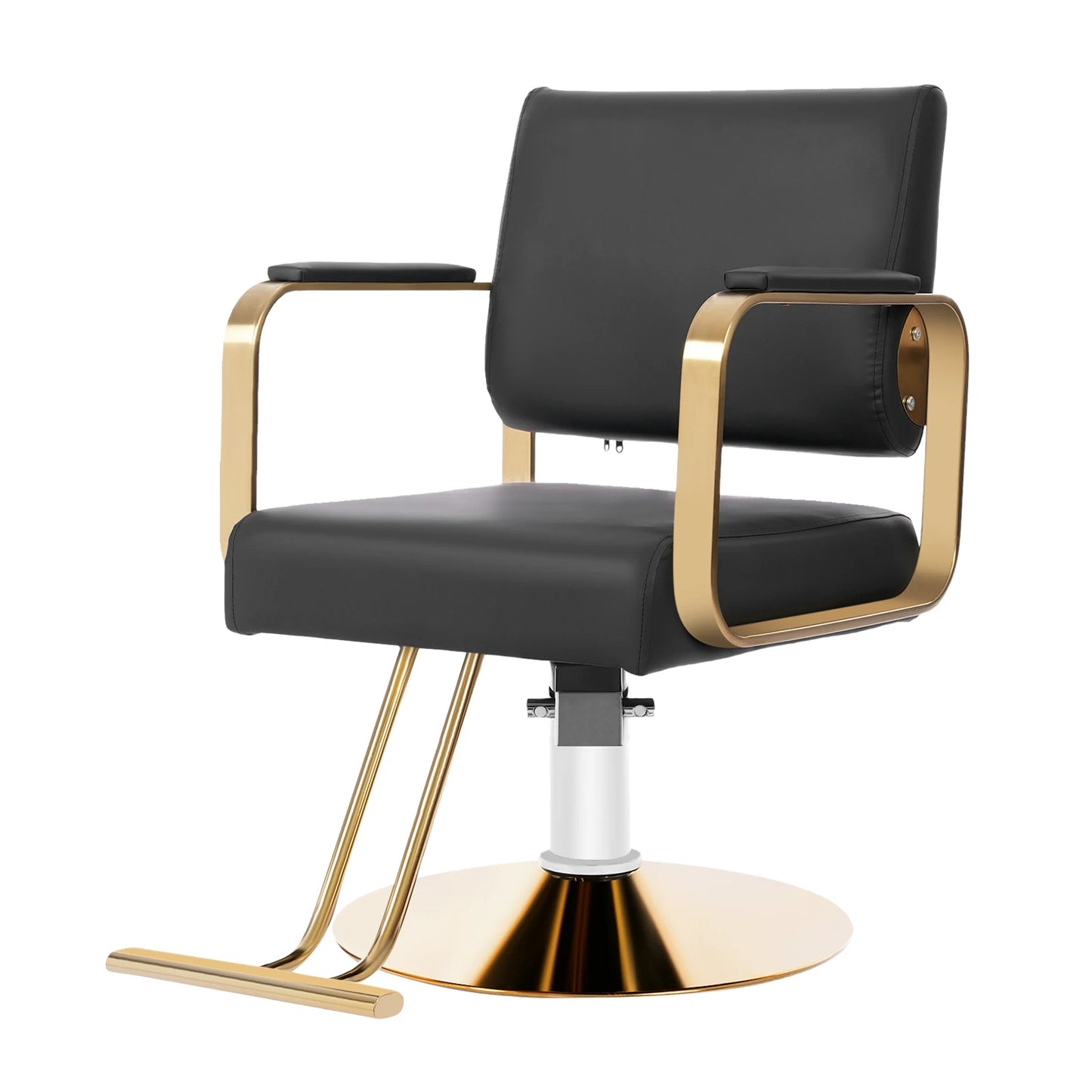 360 Degree Rotating Hair Salon Chair Black and Gold Freestanding