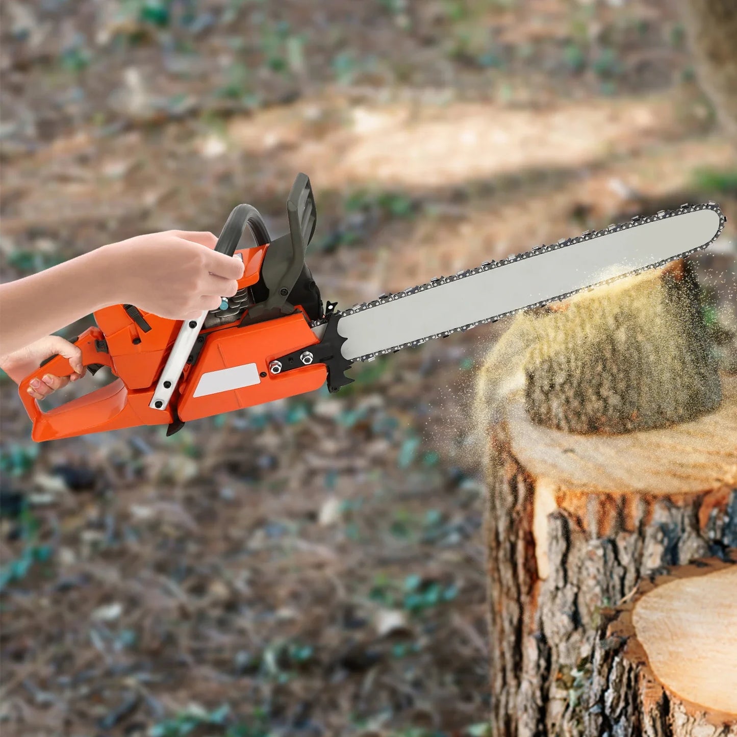 Gas Chainsaw With Hand Pull Start For Farm And Woodcutting