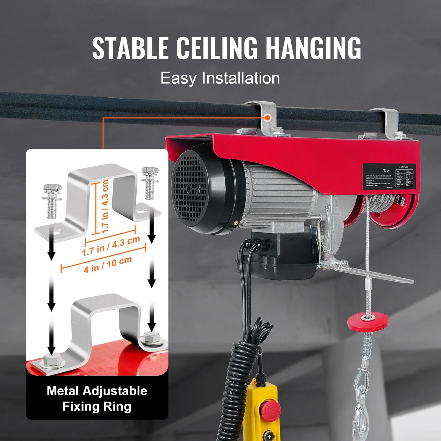 Electric Hoist 200-800kg With Remote Control For Cargo Lifting