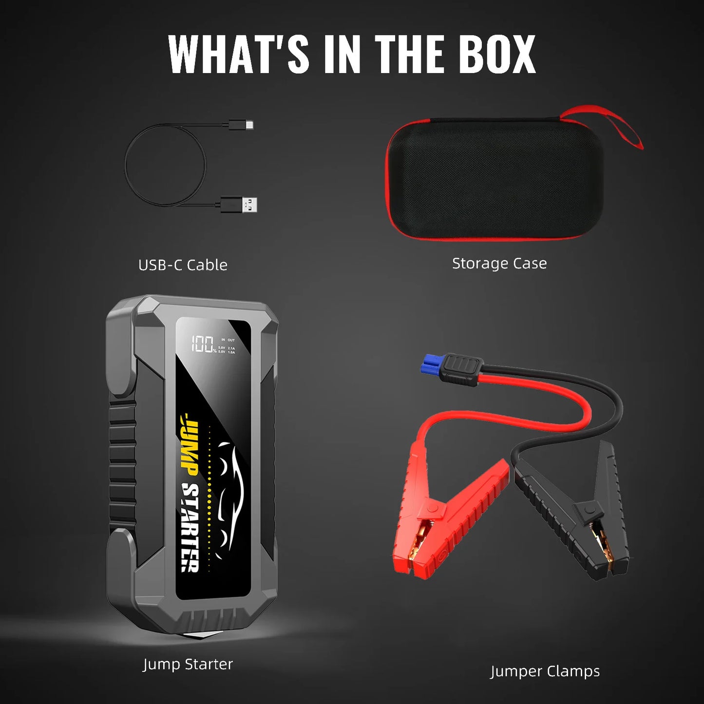 Car Jump Starter 7000A 20000mAh Battery Pack for 8L Gas and 7L Diesel