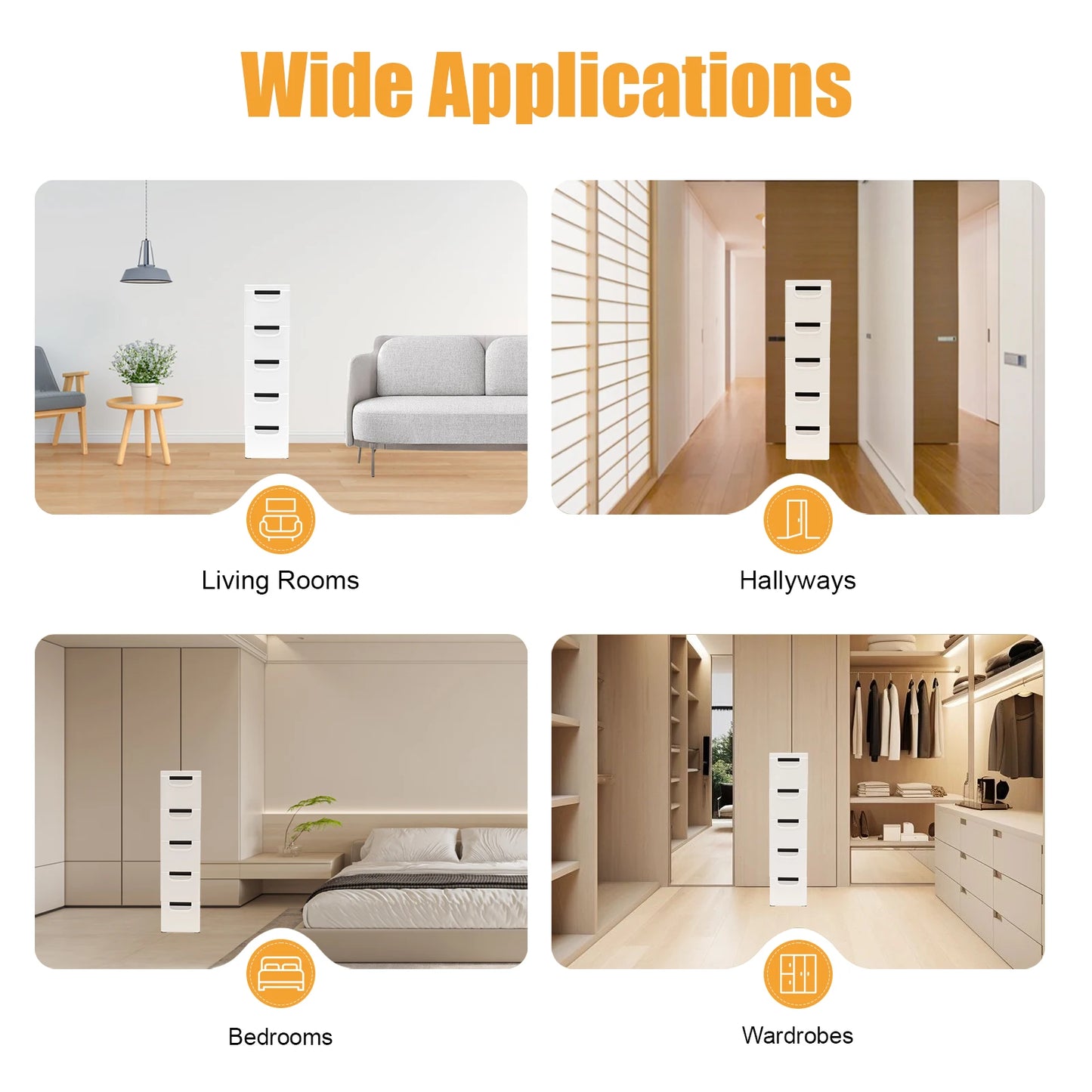 Large Capacity Storage Cabinet with 5 Compartmentalized Design Drawers, Organized Storage Cabinet , Flexible Movement