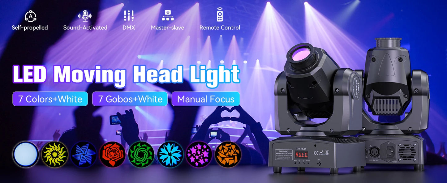 U'King 120W LED Moving Head Light DMX512 Remote Control Stage DJ Wedding