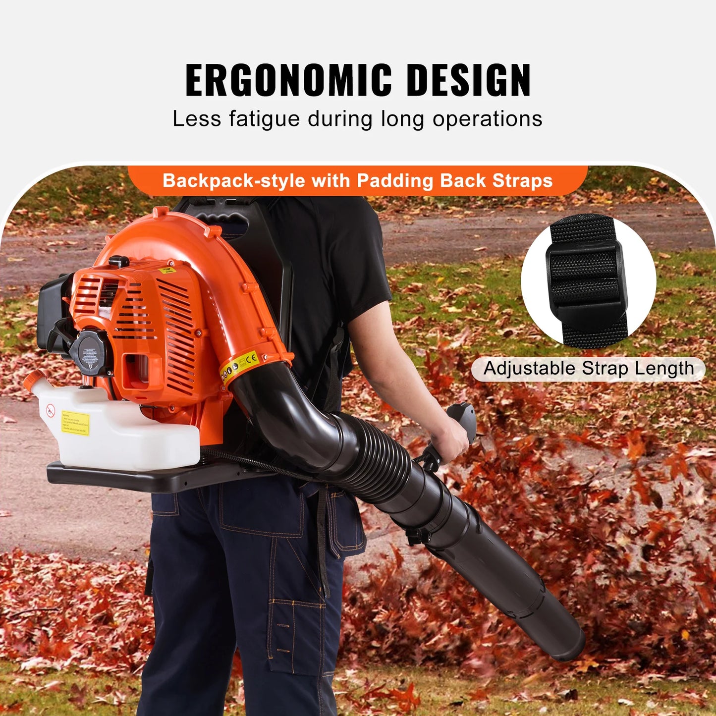 SucceBuy Backpack Gas Leaf Blower 930 CFM 184 MPH For Lawn Care