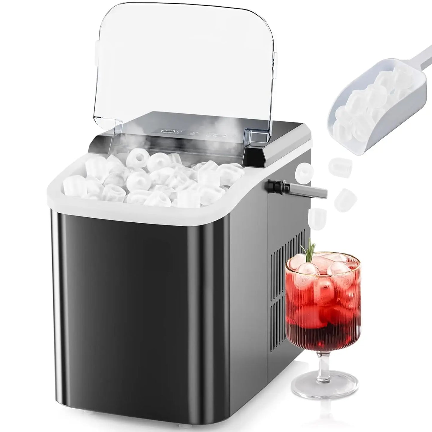 Portable Countertop Ice Maker Self Cleaning Quiet Bullet Cube Maker