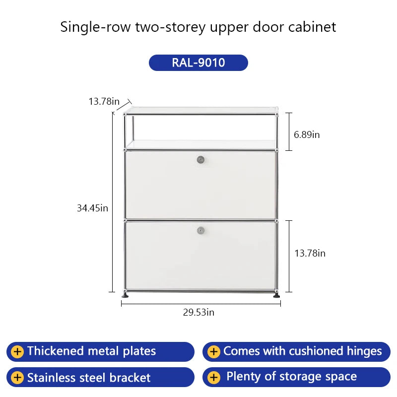 Bigcityfur TV Stand Metal Storage Cabinet for Living Room