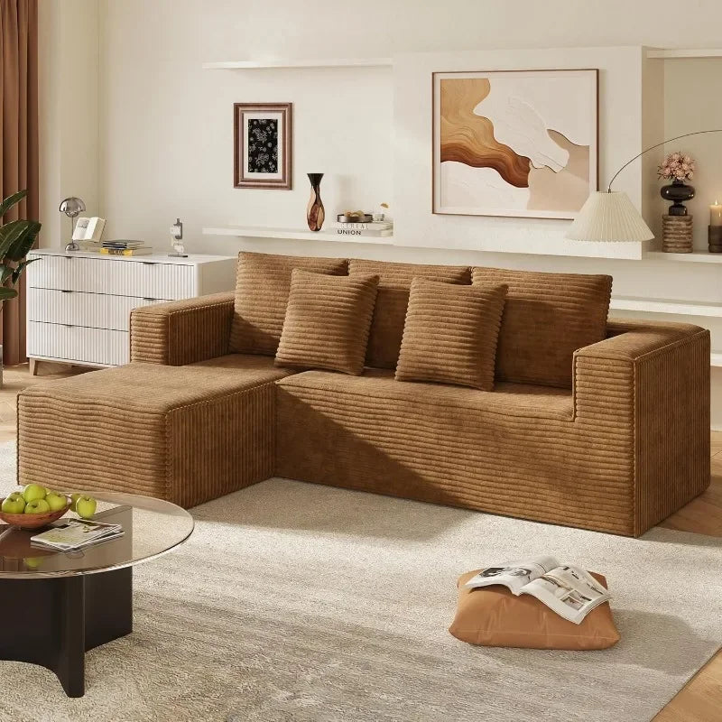 WLIVE U Shaped Sectional Sofa With Storage Chaise And Pillows