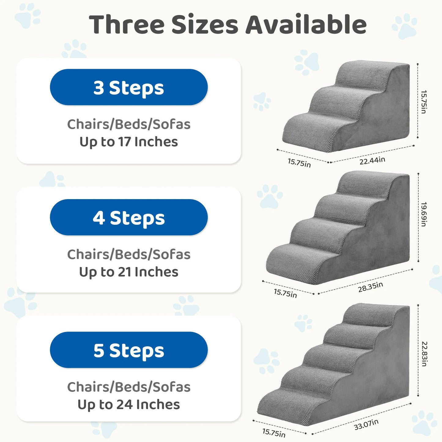 Curved High Density Foam Dog Stairs For Small Dogs Indoor Non Slip