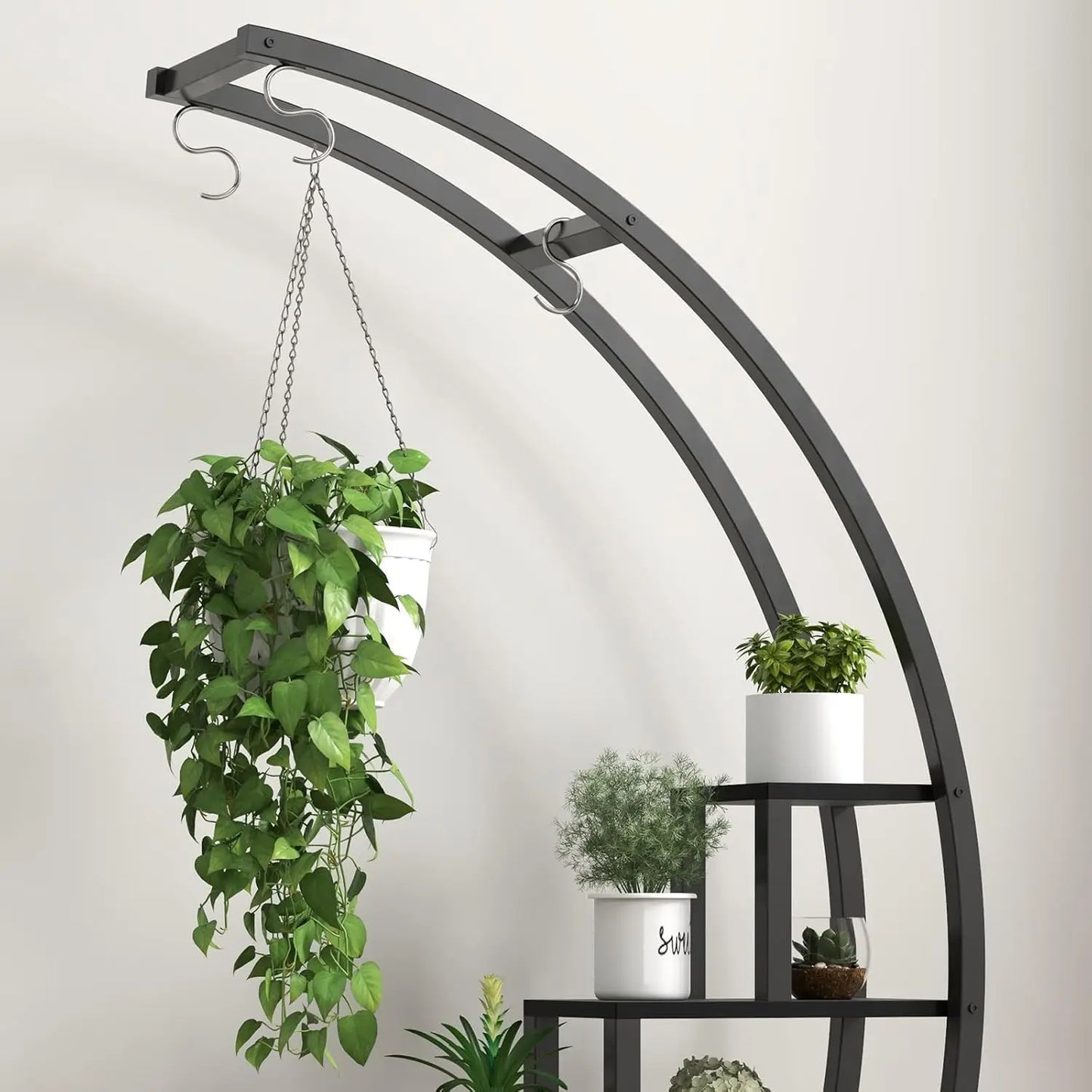 Twister.CK 5 Tier Indoor Plant Stand Half Moon Shelf Rack 2 Pack