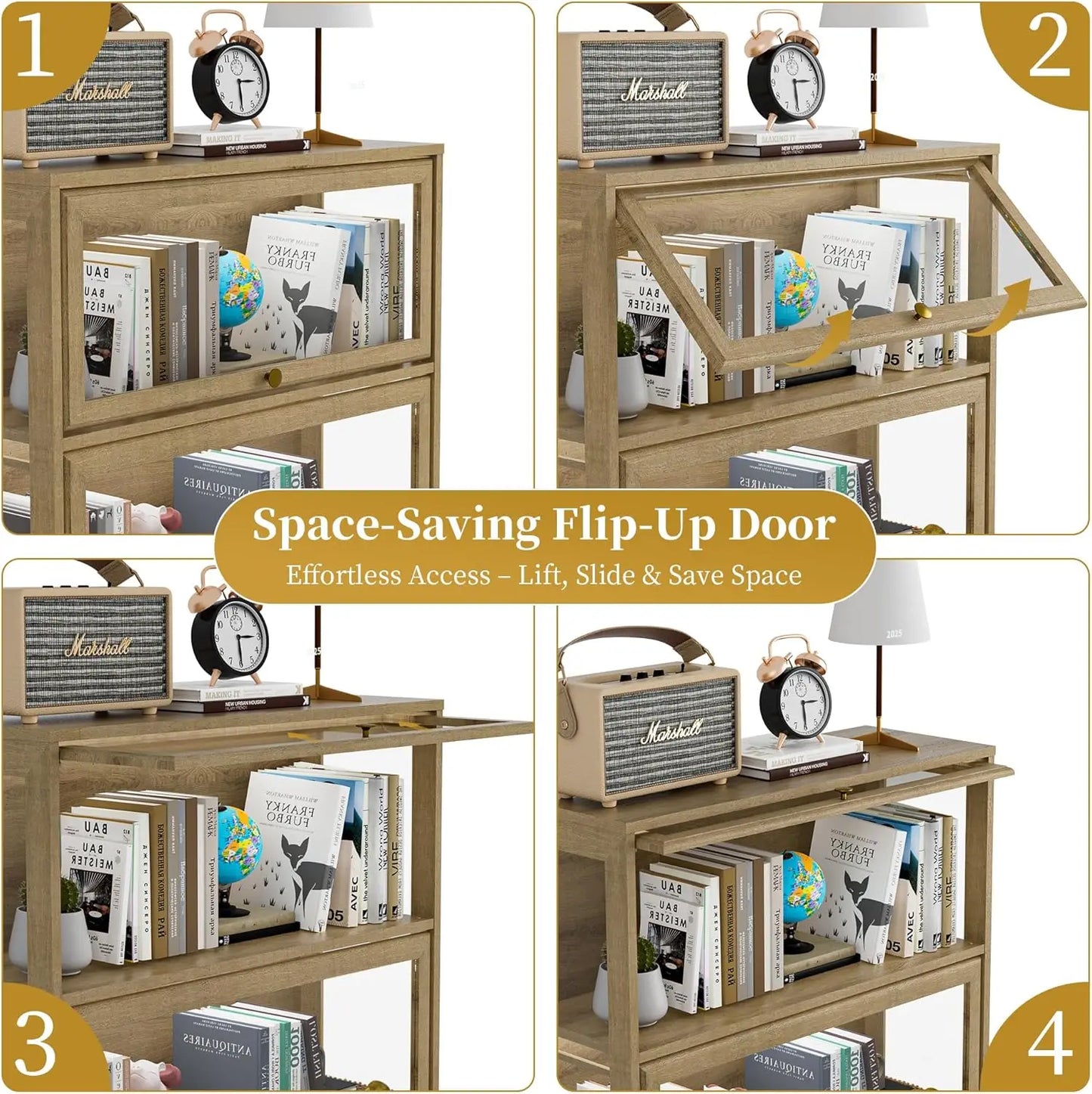 Zhilu Display Cabinet With Acrylic Glass Doors And Led Lighting For Collectibles