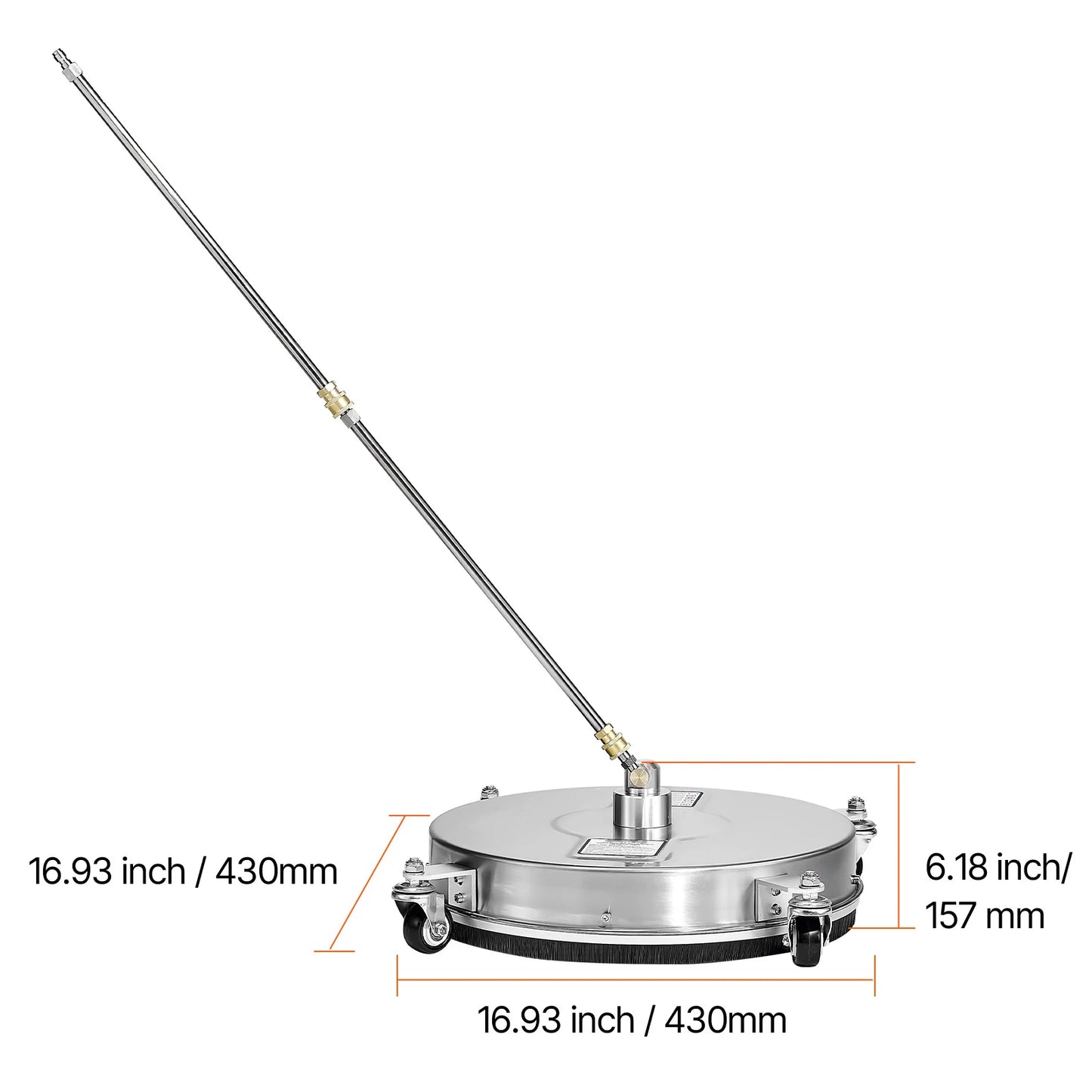 VEVOR Pressure Washer Surface Cleaner Stainless Steel With 4 Wheels