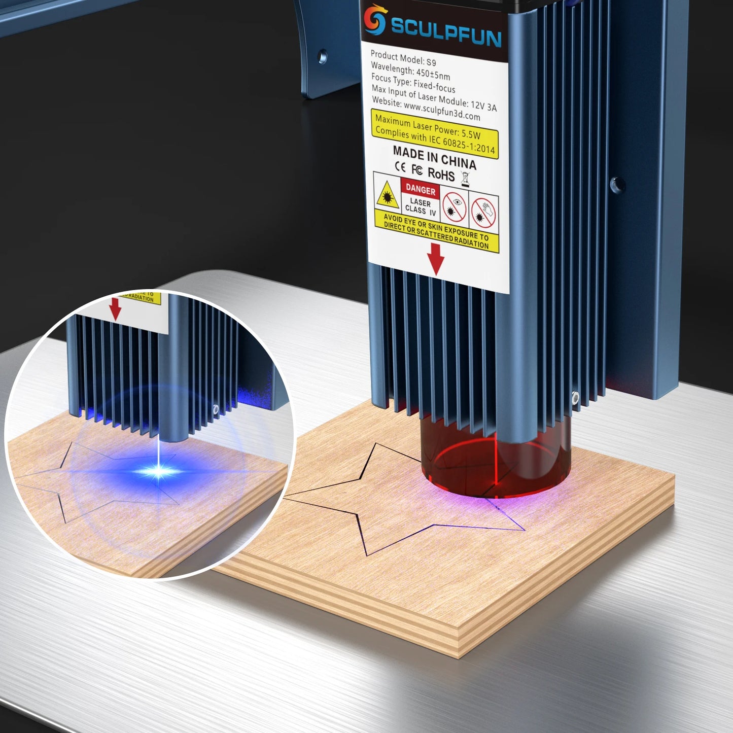 SCULPFUN S9 5W Laser Engraving Machine For Wood And Acrylic