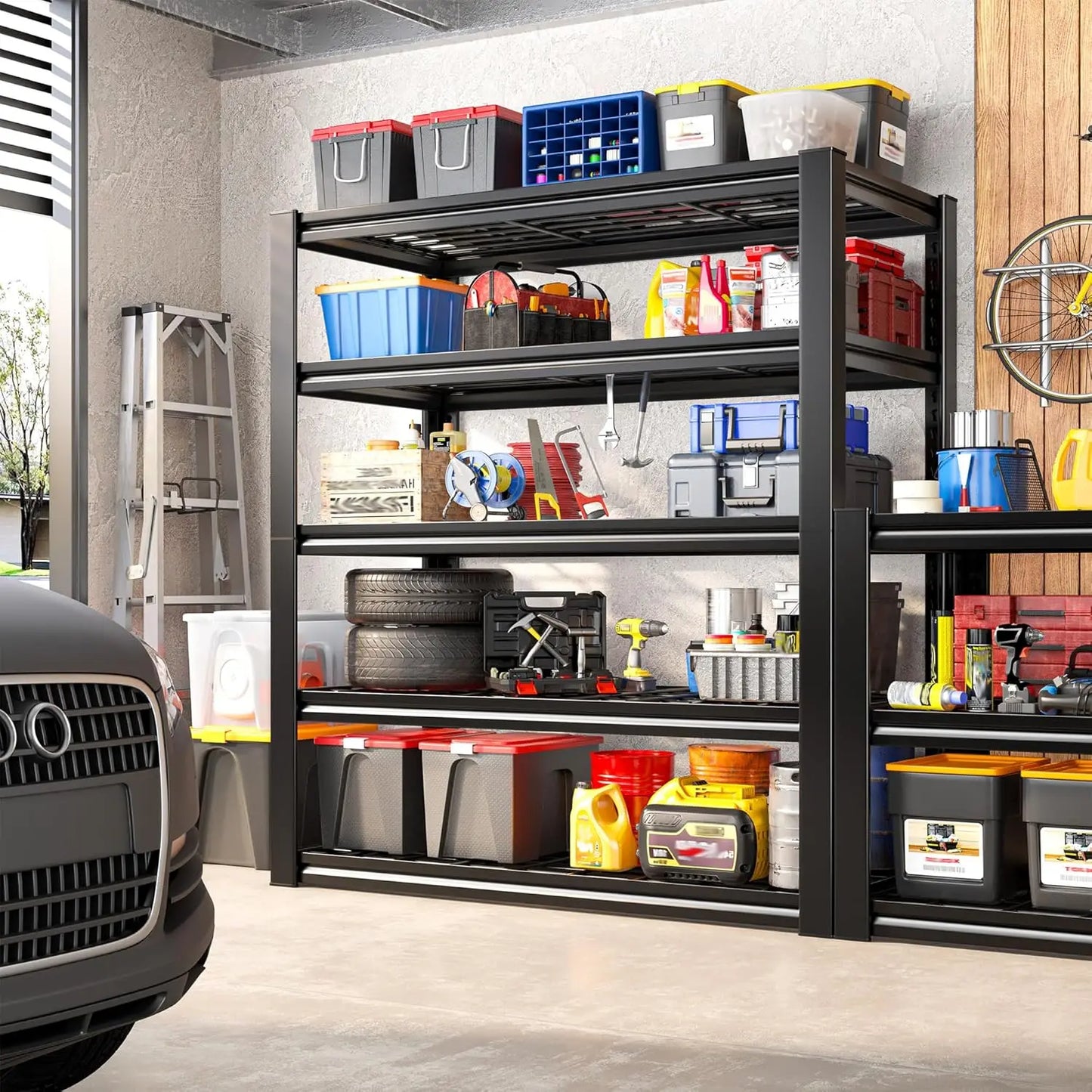 Garage Shelving Unit 5 Tier Heavy Duty Steel Storage