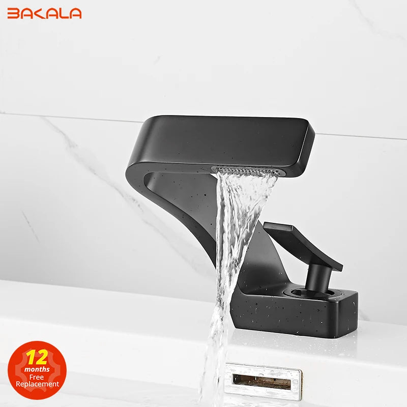 Bakala Deck Mounted Basin Faucet Single Hole Hot Cold Brass