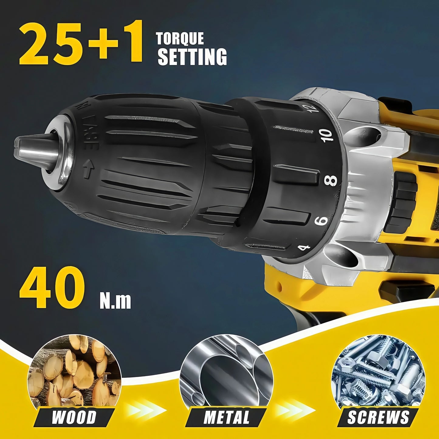 Cordless 21V Drill And Screwdriver Combo Kit For DIY
