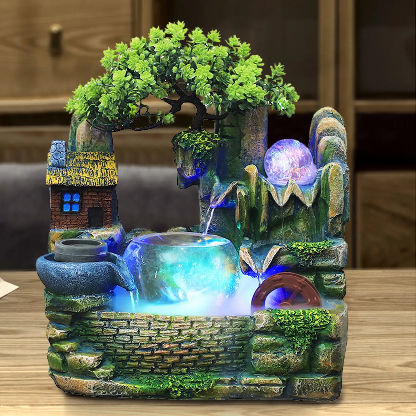 Desktop Fountain Waterfall Indoor Decor Rockeries Crafts Ornaments