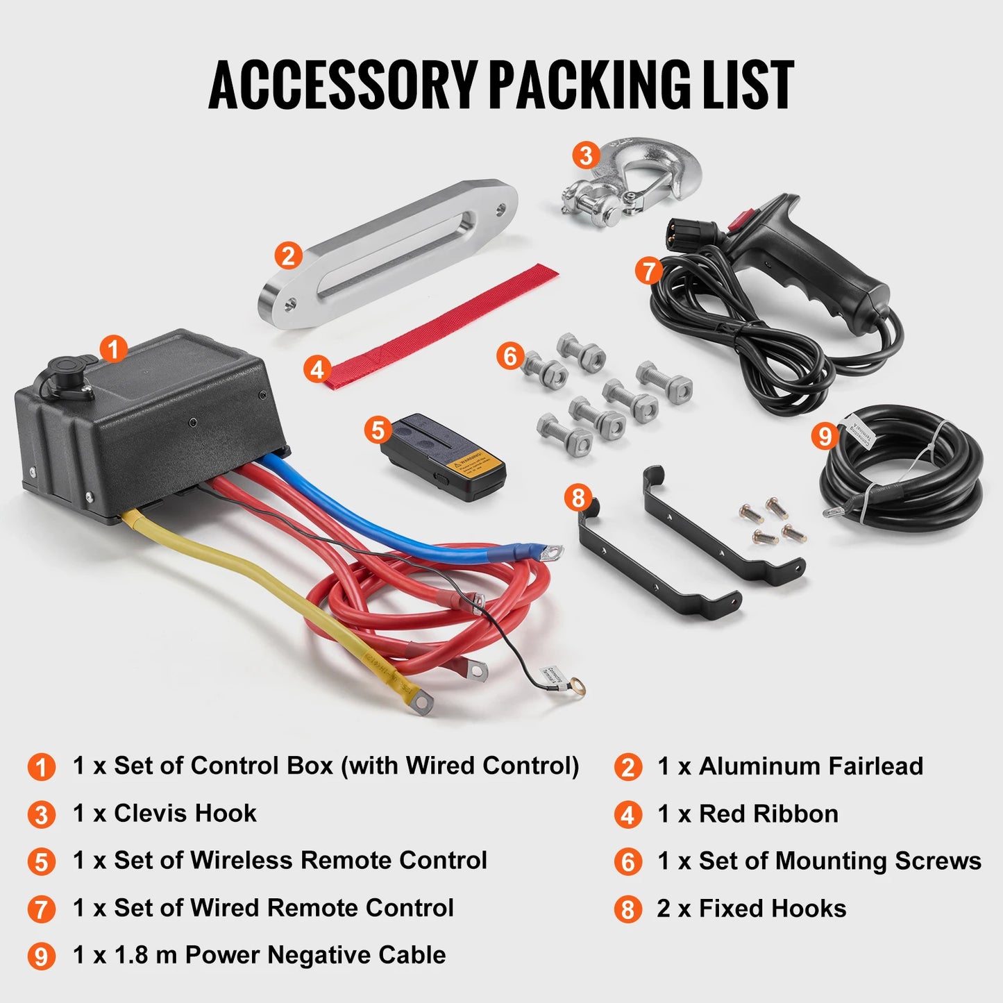 SucceBuy 13500Lbs Electric Winch With 80ft Synthetic Rope Remote Control