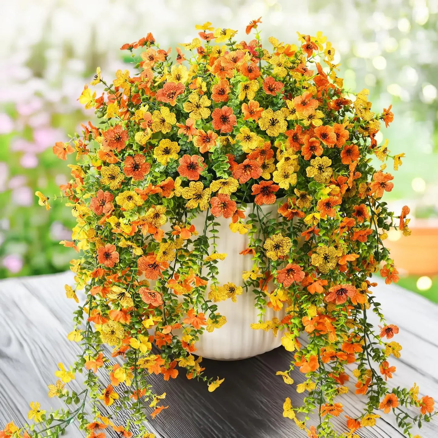 Artificial Daisy Eucalyptus Hanging Garland 2 Pack For Indoor Outdoor Decor
